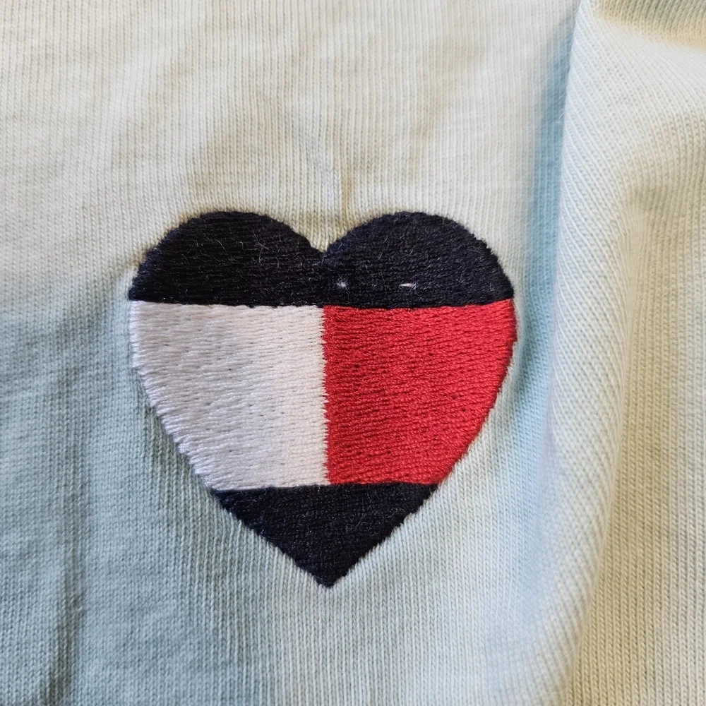 Tommy Hilfiger Mint Green Tee With Heart Emblem - Picture 8 of 11